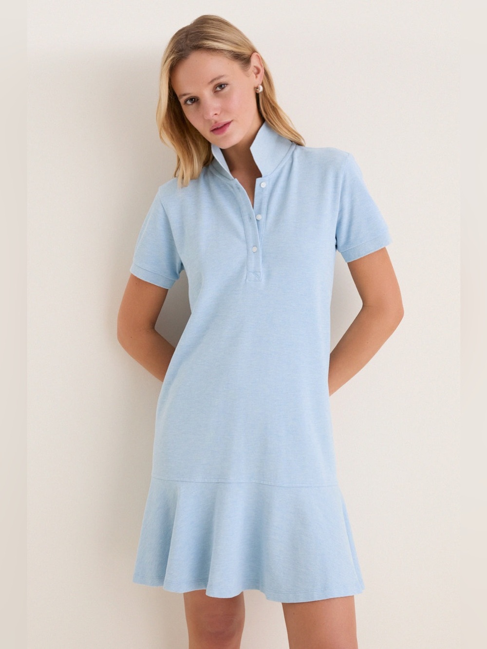 Tuckernuck $148 Light Blue Pique May Polo Dress M Preppy Coastal Beach Resort